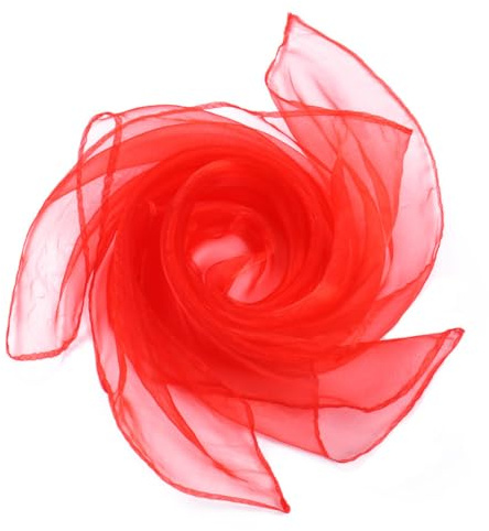 Whakano 10 Stück Square Jongliertücher Seidentücher Chiffontücher,Performance Tanztücher,Gymnastiktücher Jonglier Tücher Schals für Tanzen,Jonglieren,Sensorisches,Tanztücher,60cm,Rot