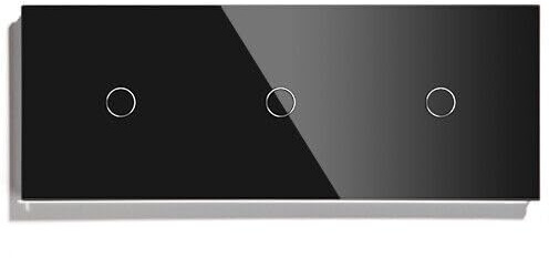 PULSAR Touch Lichtschalter 3 Fach Schwarz Unterputz, Lichtschalter Gehärtete Kristallplatte mit Status-LED, Touch Schalter Dreifach 110V - 240V / Nicht Smart Schalter