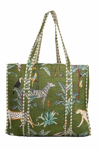 INDACORIFY Beautiful Printed Cotton Tote Bag Indian Handmade Shopping Bag Ethnic Baho Hippie Shoulder Bag Women Market Carry Bag