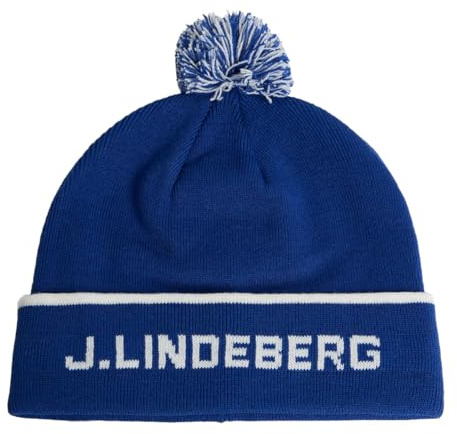 J.Lindeberg Herren Streifen Jacquard warm Golf Bobble Hat Beanie-Mütze