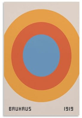 Bauhaus-Ausstellungsposter, geometrische Kreise, Kunstdruck, Poster, Wandkunst, Gemälde, Leinwanddekoration, Heimposter, 20 x 30 cm