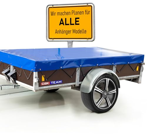 Hochwertige Anhängerplane 232 x 132 x 6 cm für Saris Anhänger - wasserdichte PVC Abdeckplane I Plane nach Maß - Blau