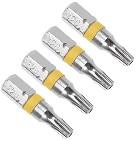 CoCud 4-Pezzi Punte Cacciavite Torx Attacco Esagonale 1/4 T20 Acciaio | di Sicurezza, per Manutenzione Auto, Punte Cacciavite