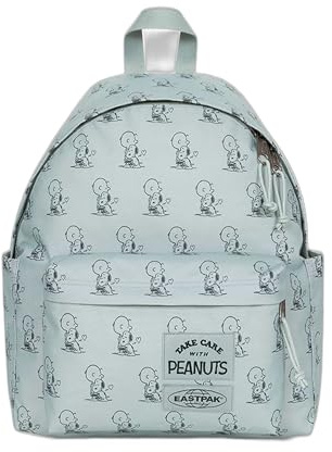 EASTPAK Mochila x Peanuts Modelo Day Pak'r Color Peanuts Mint, con cremallera adicional y porta portátil 13.3, Peanuts Mint, M