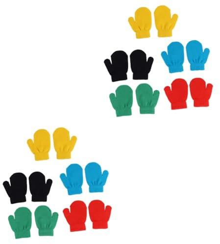 DEARMAMY 10paare Unisex Kinderhandschuhe Aus Warme Gestrickte Vollfingerhandschuhe Für Winter Für Jungen Und Mädchen