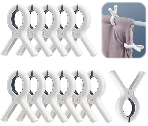 12-teiliges Set aus Handtuchklammern,handtuchklammern für strandliegen, Steppdeckenklammern und winddichten Badetuchklammern für die tägliche Wäsche, Badetücher, Bettwäsche und Dicke Kleidung