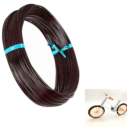 18 Gauge 1mm Brown Aluminum Craft Wire, 45m Flexible Wire for Crafts, Floristry, Jewellery Making, Bead Floral Making, Modelling