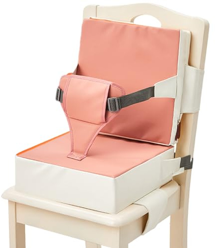 lyanny Sitzerhöhung Stuhl Kind, Baby-Sitzerhöhung für Esszimmerstuhl, Tisch-Sitzerhöhung mit rutschfester Unterseite und elastischen Riemen, Reise-Sitzerhöhungskissen für Kinder