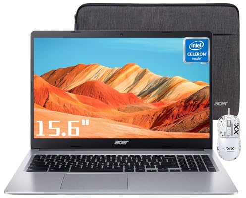 Acer Ordenador portátil Chromebook 315, Intel Celeron N4020 (hasta 2,8 GHz), Pantalla HD de 15,6, 4 GB de RAM, 64 GB eMMC, Tarjeta gráfica Intel UHD, Larga Vida útil, WiFi, Bluetooth, Chrome OS,