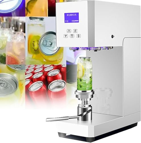 YANGYMM 370W Electric Can Sealer, Commercial Can Sealing Machine Height Adjustable, Pertain Mouth Diameter 5.5Cm/2.2Inch Bottle, Tin Can Sealer Machine for Commercial Home Use,White