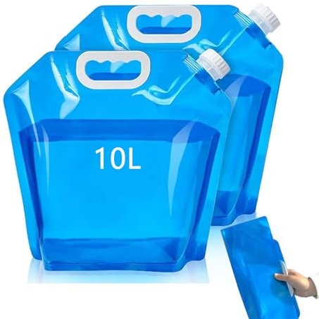 YEWCEP 2 Stück Wasserkanister, 10L, Tragbare Wasseraufbewahrungsbeutel, Auslaufsicherer, Gefrierfähiger Camping-Trägertank für Den Außenbereich für Sport, Camping, Wandern, Picknick