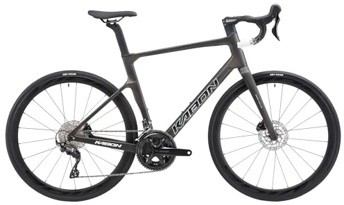 KABON Rennrad Carbon,Carbon Rahmen Gabel und Sattelstütze mit R3000 18 Gänge, Scheibenbremse Rennrad Herren Damen Jungen Urban Commuter (Sand Gold, 58cm)