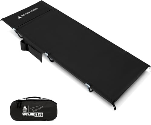 ONETIGRIS SUPRAGRIS Camping Cot, Ultralight & Compact, Support Up to 400lbs | Portable, Lightweight, Comfortable Backpacking Cot with Pillow Case for Camping, Hiking, Backpacking, Car Trips, Office Nap