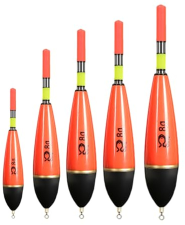 OUDQFCJ 5 Pcs Flotteurs de Pêche Lumineux en EVA, Bouchons de Pêche pour Brochet, Perche, Carpe, Idéal pour Pêche au Coup et Pêche de Nuit