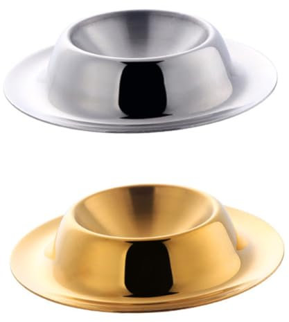 Holibanna 1 Jeu Support À Oeufs Acier Inoxydable Lot De Coquetiers Élégants Pour Oeufs Bouillis Apéritifs Facile À Argenté 2 Pièces
