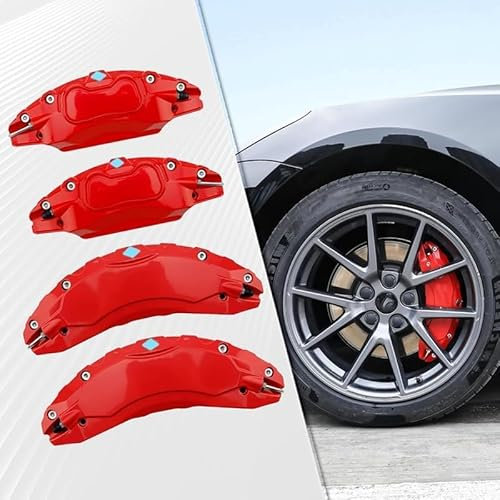 XIAOLINGBAIHUO 4 Pcs Car Brake Caliper Cover for BMW 3 Series E90 E91 LCI M Sport 2009-2012, Aluminum Alloy Brake Caliper Car Wheel for Wheel Hub