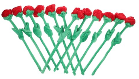 VALICLUD 12 Piezas Flores de Peluche con Flexible Decorativo de Rosas Artificiales para Decoración de y Hogar y Realista para Eventos y Regalo Romántico
