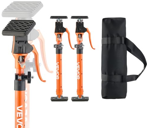 VEVOR Barra de Soporte para Elevador de Armarios, 2 Piezas, Ajustable 48-75 cm, Varilla Telescópica Rápida Resistente de Acero, Carga de 100 kg para Instalar Armarios y Levantar Paneles de Yeso
