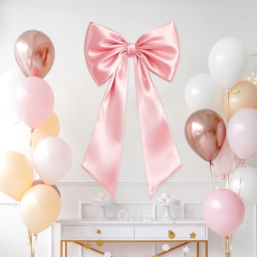 VLYX Gran Lazo de satén Rosa, decoración de Pared para Bodas, Navidad, cumpleaños, Fondo de Fiesta y Accesorios para Habitaciones