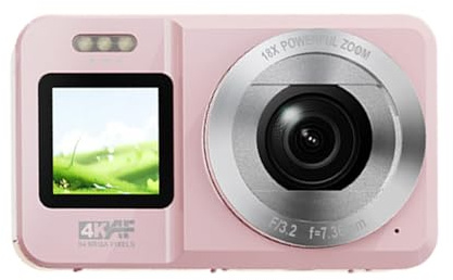 4K UHD 64MP Doppio Schermo Fotocamera Digitale Zoom 18X Portatile Per Gli Studenti Viaggio Vloggings Macchina Fotografica Per Viaggi