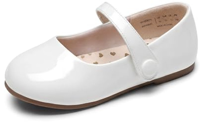 DREAM PAIRS Toddler Little Girls Mary Jane Dress Shoes Wedding Ballet Flats Round Toe Flower Girl Shoes,Size 9 Toddler,White,SKFA26001K