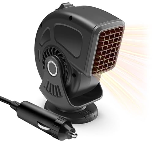 MidingChai Auto Heizung 12V, 2-In-1 Multifunktions Heizlüfter Auto, 360°Drehbar Autoheizung Heizung & Kühlung, Negativionenreinigung, Frontscheibenheizung mit Überhitzungsschutz für Wohnmobil LKW PKW
