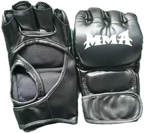 Guanto da Boxe MMA Professionali, Mezzo dito MMA Kickboxing Sparring Arti Marziali Boxe Guanti di formazione, Guanti Boxe di Alta Qualità Per Allenamento, Combattimento, Grappling, Muay thai