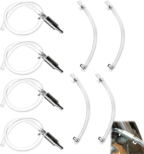 LIUQOBN 4Pcs Brake Bleeding Kit Universal Brake Bleeder Clutch Bleeding Hose Reusable Durable One Way Check Valve Clutch For Motorcycle Car Motorbike Maintenance Hydraulic System Accessories