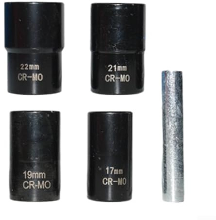 Eawfgtuw Set di 5 attrezzi per la rimozione di dadi con bussole da 17-22 mm per estrazione bulloni rotti, per materiale CR-MO, azionamento da 2 pollici compatibile con cricchetto