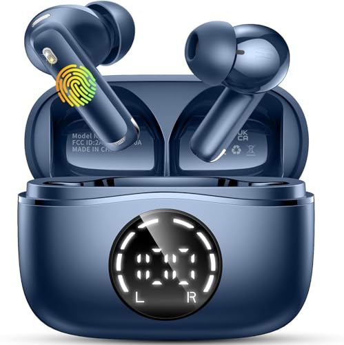 Nerunsa Bluetooth Kopfhörer, Kopfhörer Kabellos Bluetooth 5.4, 50 Std Spielzeit In Ear Kopfhörer mit HiFi Stereo, IP7 Wasserdicht Ohrhörer mit LED-Anzeige