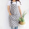Delantal mujer Cocina Ajustable con 2 Bolsillos delantal de Cocinero Estrellas Algodón Barbacoa Hornear Jardinería Restaurante Hotel Hogar Mujer Hombre Adulto (Gris)