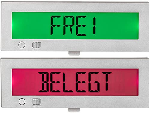Go2 Frei Belegt Türschild| Digitales Frei Besetzt Schild | LED Anzeige rot oder grün hinterleuchtet | mehrsprachig | Bitte nicht stören für Büro oder privat