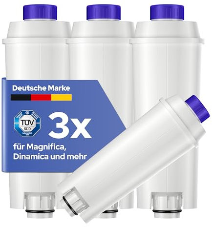 3x Ersatz für DeLonghi Wasserfilter - passt zu DeLonghi Magnifica Evo & S, Dinamica (Plus), Primadonna, Eletta Explorer - ersetzt De Longhi Wasserfilter für Kaffeemaschinen und Espressomaschinen