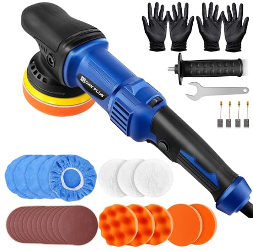 Dual Action Polisher 920W, 6 Variable Speed Car Buffer Polisher Machine 5 Inch Random Orbital DA Polisher Kit, 2800-5800 r/min Electric Dual Action Car Polisher Buffer Sander for Car Polishing Sanding
