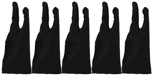 HOOLEEY 5 Guanti da Disegno Digitale per Tablet, Protezione del Palmo, levigatura Elastica, Adatti per artisti della Mano Destra e Sinistra