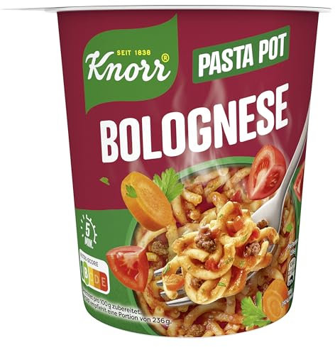 Knorr Pasta Snack Pot Bolognese leckere kleine Mahlzeit fertig in nur 5 Minuten 60 g