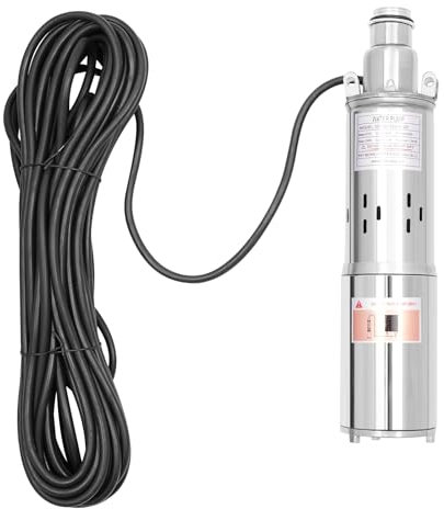 Pompa sommergibile a energia solare, 180 W, in acciaio inox, con cavo da 17 m, portata 1,2 m³/h e altezza di mandata 20 m, pompa subacquea da 12 V, per irrigazione da giardino, fontana, allevamento di