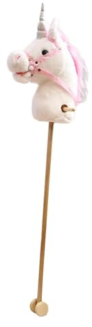 Steckenpferd mit realistischen Soundeffekten, Wieher- und Galoppgeräuschen, Holzstange, Steckenpferd auf einem für Kinder, Jungen und Mädchen, Pferd