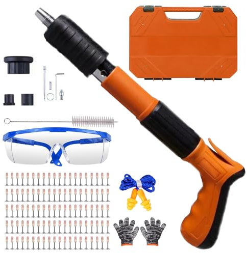 Manual Mini Nail Gun Kit With Protective Goggles, 100Pcs Nails, Adjustable Cordless Air Nailer for Wood, Ceiling, Wire Hider, Fixture Install