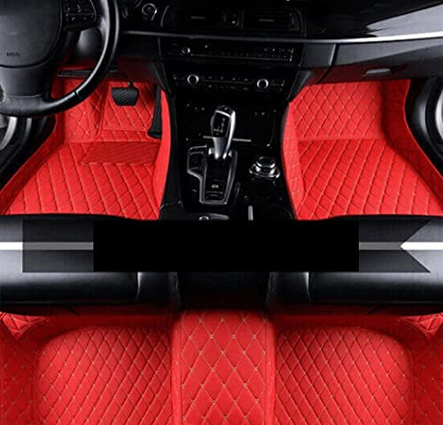 DZSJFGAIS Auto-Luxus-Leder-Fußmatten Für TT 8N MK1 1998~2006 Schutzteppiche Auto-Teppiche Langlebiges Pad-Set Auto Fußmatten Teppich(LHD Racing Red)