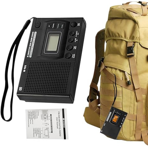 Genérico Radio Portátil, Radio Despertador Am/FM, Unciona con Pilas, Radios Reloj Digital, Radios Analógica con Altavoz Grande para El Hogar Y Exteriores