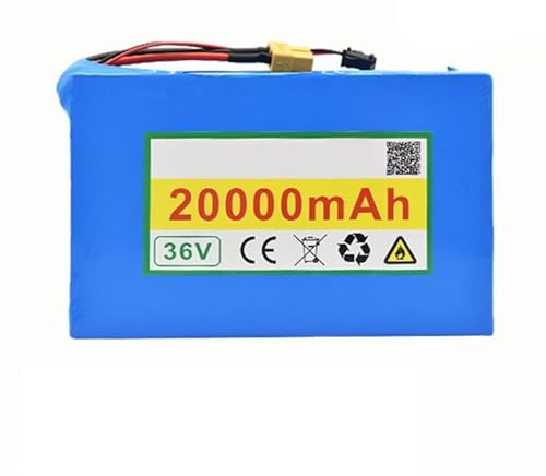 36V 20Ah Baterías De Litio De Repuesto para Patinetes Eléctricos Batería De Iones De Litio De 10S2P para Bicicleta Eléctrica Y Scooter Incluye Cargador XT30+JST