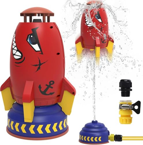 Irrigatore A Razzo Per Bambini, Sprinkler Giardino 360°, Gioco D’Acqua Cartoon Con Attacco Tubo, Irrigatore Per Prato Esterno, Divertimento Estivo Per Giardino
