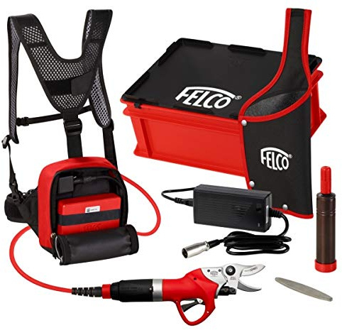 FELCO Elektrische Baum-, Rebschere mit Akku und Power Pack 802