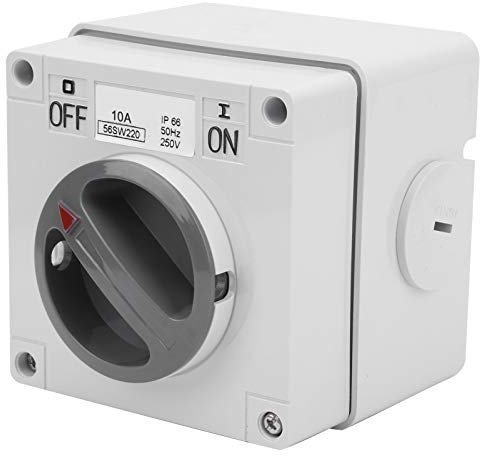 Interruttore di isolamento a tenuta stagna, presa per interruttore a tenuta stagna per esterni, interruttore di accensione a rotazione per isolamento antipolvere, pulsanti e indicatori 250 V(2P40A)