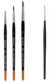 Pinceau Raphael Series 8404,kolinsky Rouge Sable Pinceau,Set 3 pcs,0, 1, 2 (Raphael France) +1 Pinceau