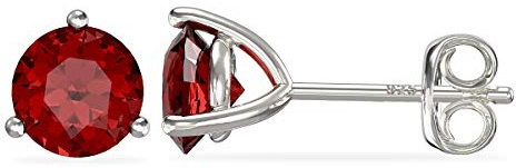 Aeon Birthstone Stud Earrings | 925 Sterling Silver & Cubic Zirconia | Polishing Cloth Included | Gifts for Birthdays | One Pair