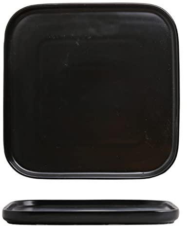 AIYoo Porcelain Dinner Plates Black 6 Inch Square Ceramic Dinner Plates Set of 2 Dessert Salad Plate for Kitchen Restaurant Serving Dishes Dinner Plate