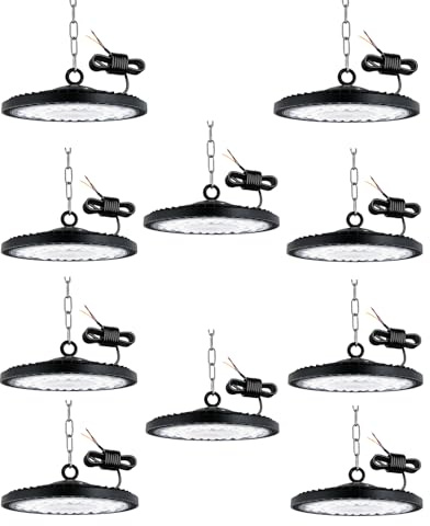 10 Pack UFO LED 300W, 30000LM 6000K Blanco Frío UFO Lámpara de Alta Bahía | Foco LED IP65 Impermeable, IluminacióN De AlmacéN, Lampara Industrial, High Bay Lampara Para FáBrica,Taller,Garaje