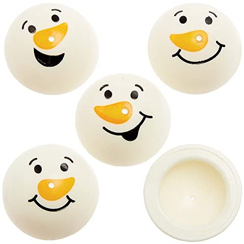 Baker Ross FX426 Schneemann Springspielzeug Mitgebsel Kindergeburtstag-12 Stück, Weihnachten Hüpf Popper Party Tüten, Kleine Advent Geschenke für Kinder, Weiß, Schwarz, Orange